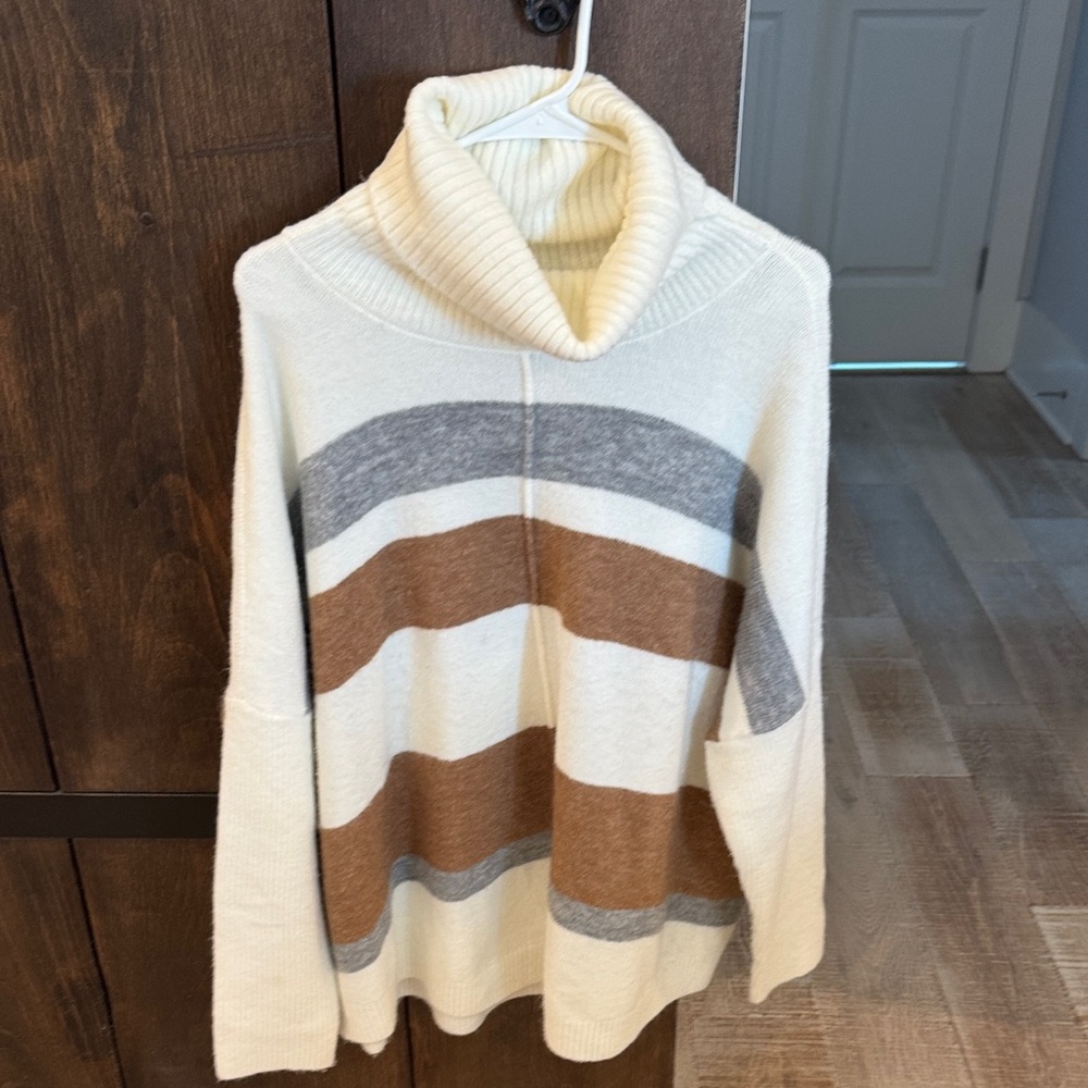 Elegant Striped Turtleneck Sweater